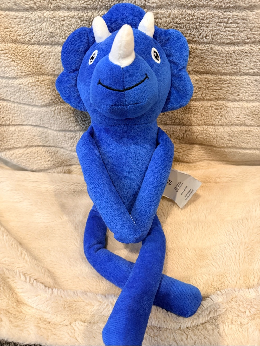 Tiny Dreamers Blue Plush Triceratops Stuffed Animal